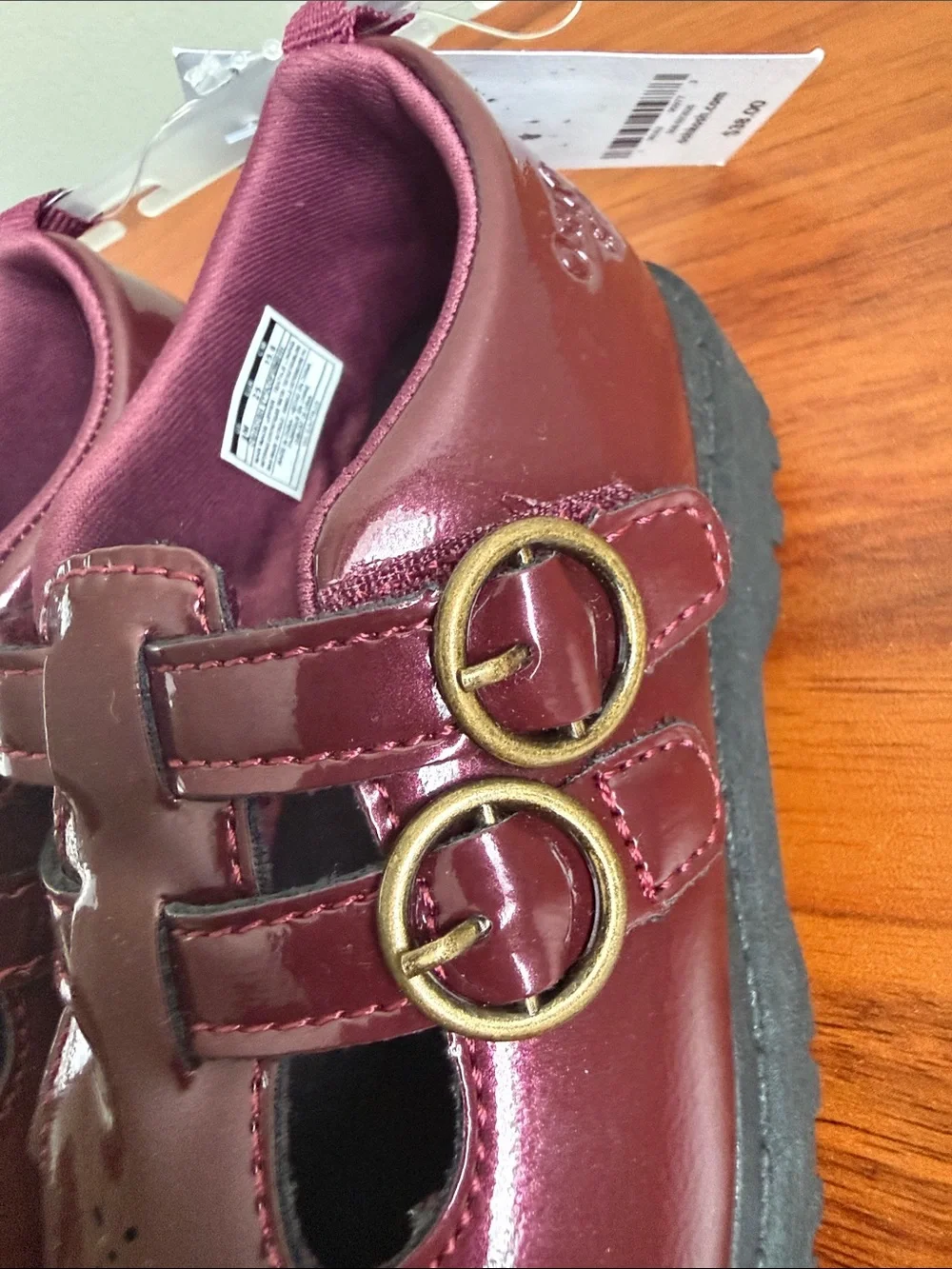 OshKosh B'gosh Burgundy Double-Strap Mary Jane Dress Shoes